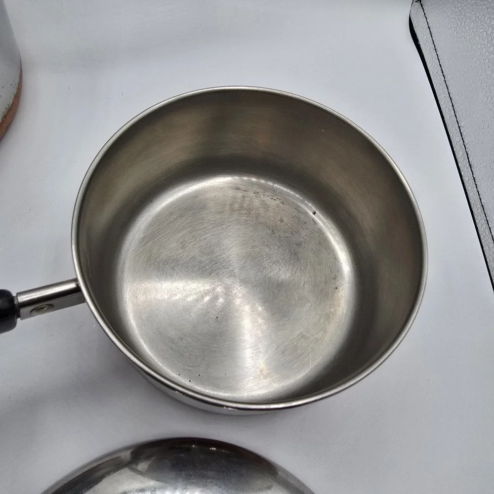 Vintage Revere Ware Copper Bottom 3-piece Set Pots W/ Lid 3, 2, and 1 Qt